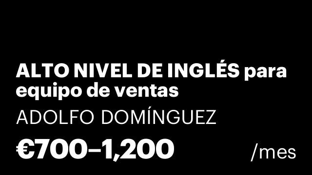 ALTO NIVEL DE INGLÉS para equipo de ventas