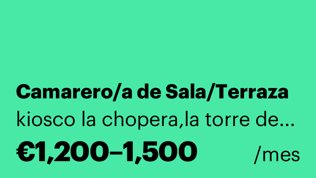 Camarero/a de Sala/Terraza