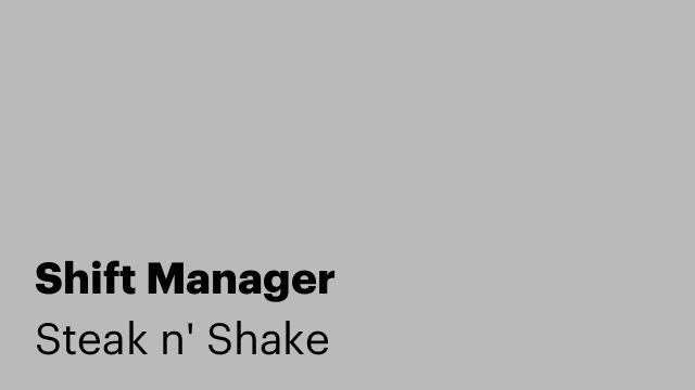 Shift Manager