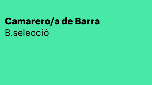 Camarero/a de Barra