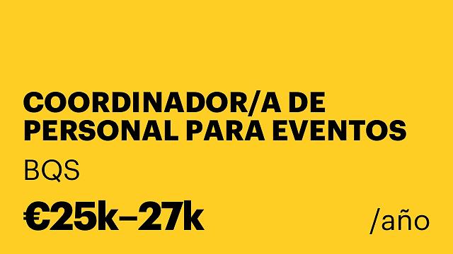 COORDINADOR/A DE PERSONAL PARA EVENTOS