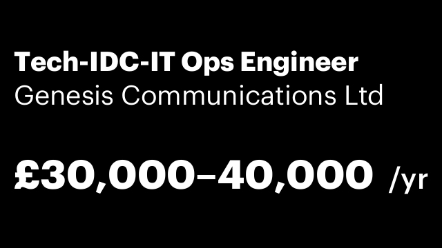 Tech-IDC-IT Ops Engineer