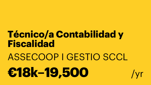 Técnico/a Contabilidad y Fiscalidad