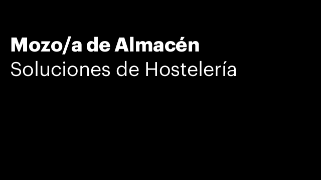 Mozo/a de Almacén