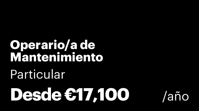 Operario/a de Mantenimiento