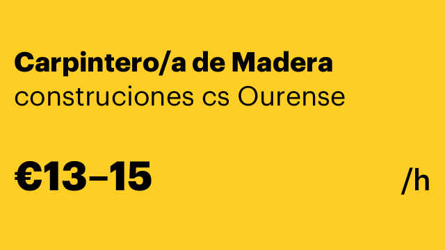 Carpintero/a de Madera