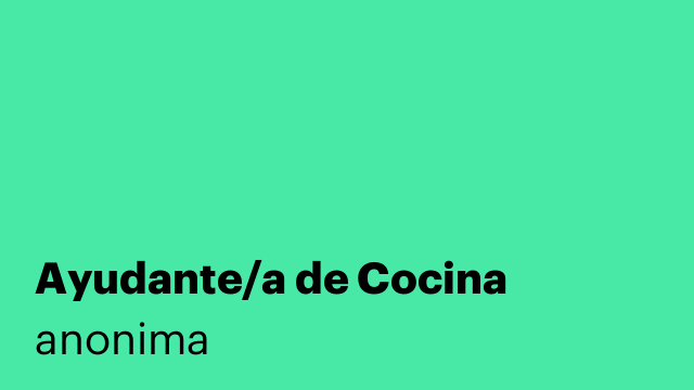 Ayudante/a de Cocina