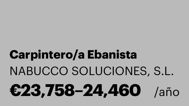 Carpintero/a Ebanista