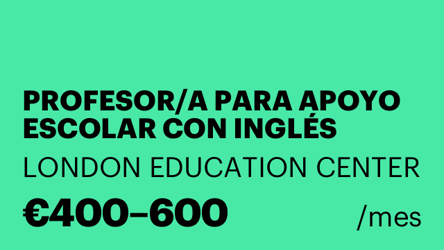 PROFESOR/A PARA APOYO ESCOLAR CON INGLÉS