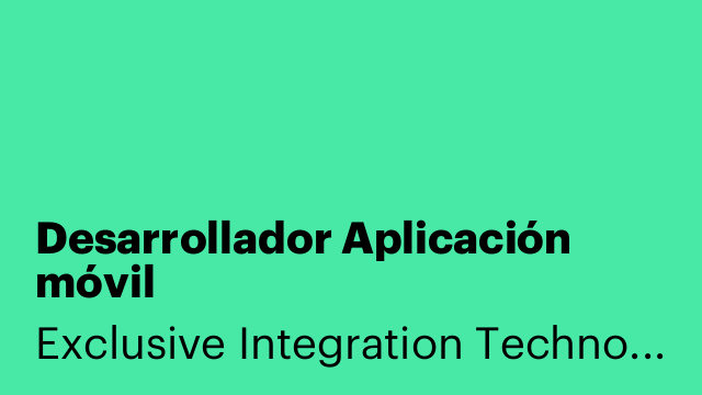 Desarrollador Aplicación móvil