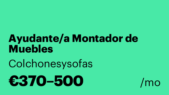 Ayudante/a Montador de Muebles