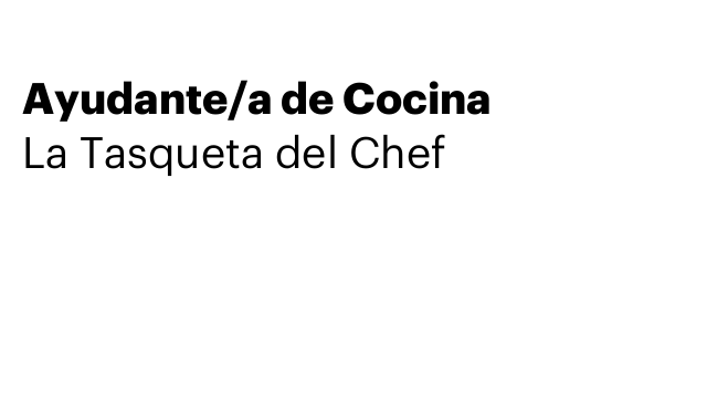 Ayudante/a de Cocina