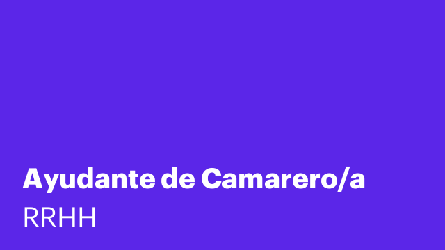 Ayudante de Camarero/a