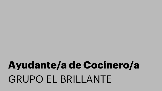 Ayudante/a de Cocinero/a