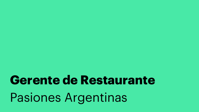 Gerente de Restaurante