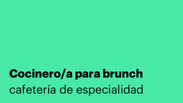 Cocinero/a para brunch