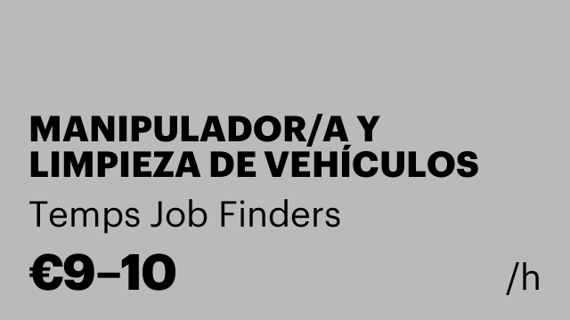 MANIPULADOR/A Y LIMPIEZA DE VEHÍCULOS