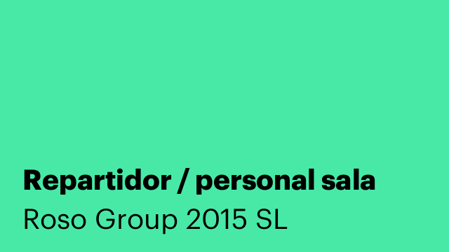 Repartidor / personal sala
