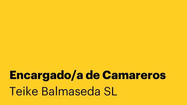 Encargado/a de Camareros