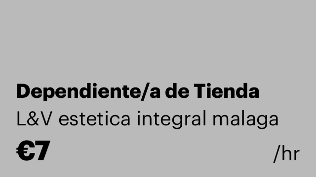 Dependiente/a de Tienda