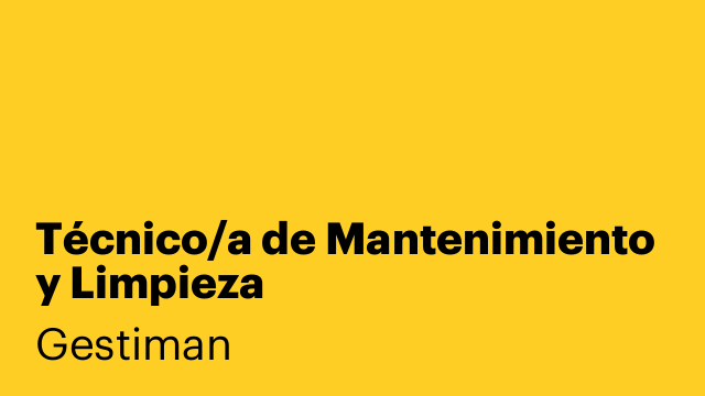 Técnico/a de Mantenimiento y Limpieza
