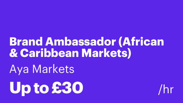 Brand Ambassador (African & Caribbean Markets)