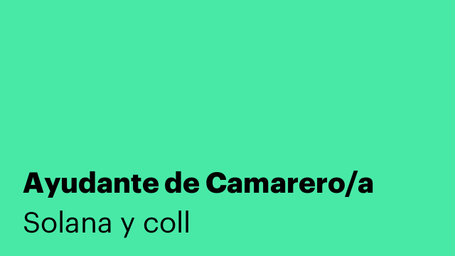 Ayudante de Camarero/a