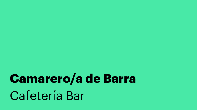 Camarero/a de Barra