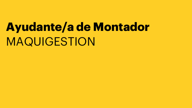 Ayudante/a de Montador