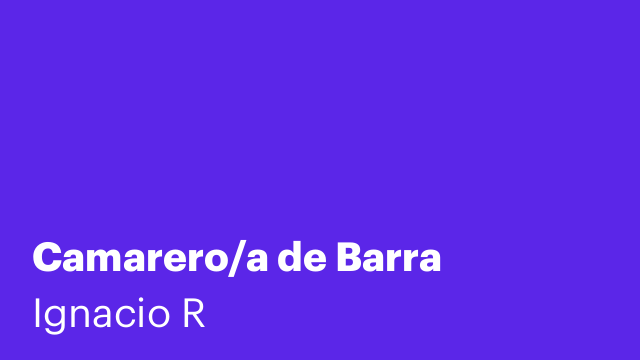 Camarero/a de Barra