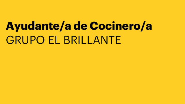 Ayudante/a de Cocinero/a