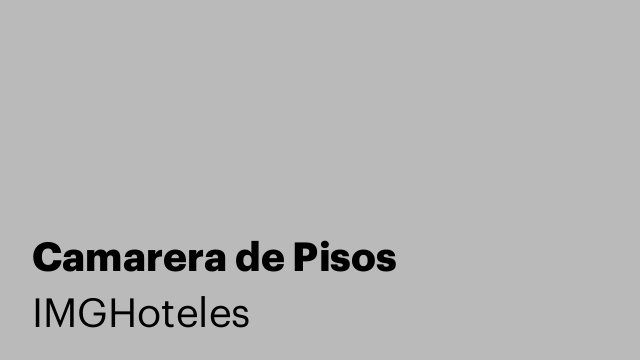 Camarera de Pisos