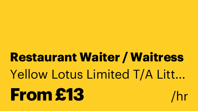 Restaurant Waiter / Waitress