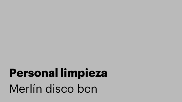 Personal limpieza