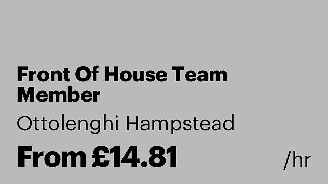 Front Of House Team Member