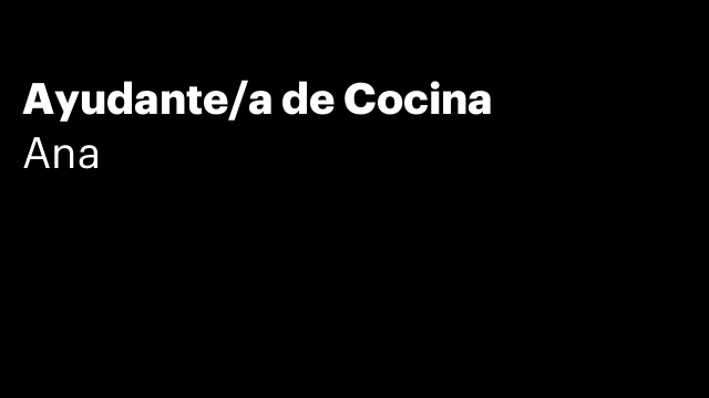 Ayudante/a de Cocina