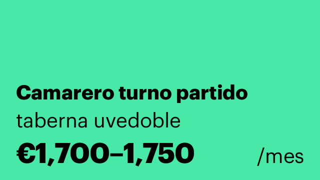Camarero turno partido