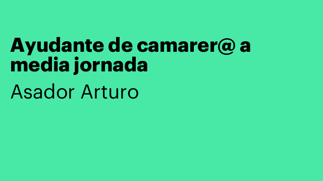Ayudante de camarer@ a media jornada