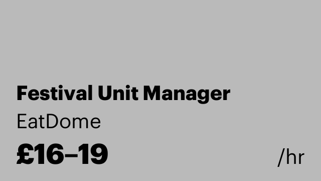 Festival Unit Manager