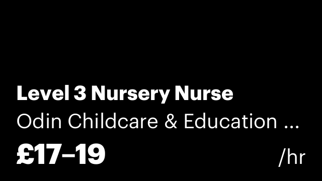 Level 3 Nursery Nurse
