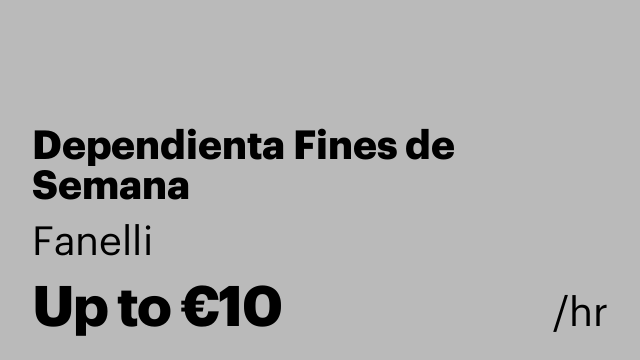 Dependienta Fines de Semana