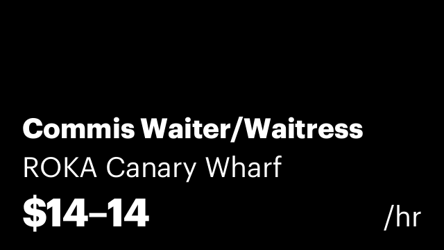 Commis Waiter/Waitress