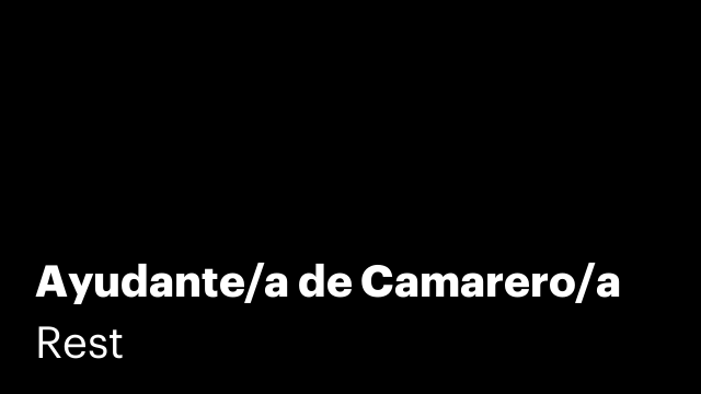 Ayudante/a de Camarero/a