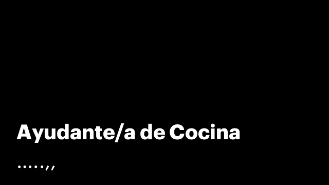 Ayudante/a de Cocina
