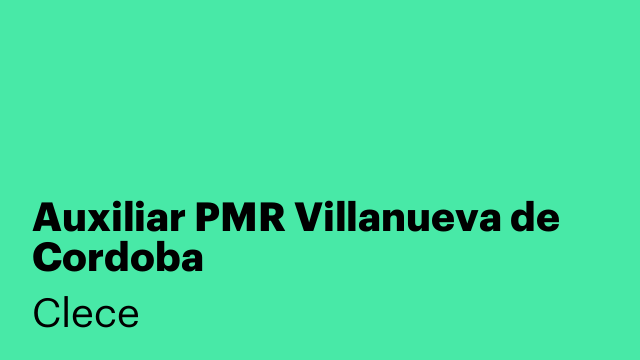 Auxiliar PMR Villanueva de Cordoba