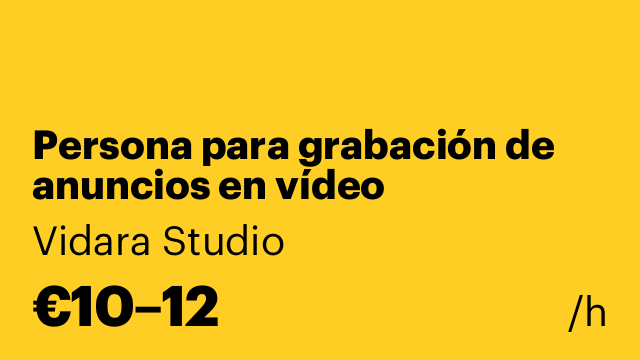 Persona para grabación de anuncios en vídeo