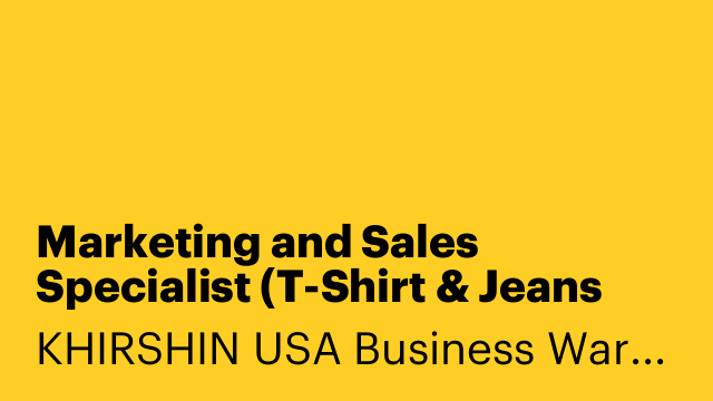 Marketing and Sales Specialist (T-Shirt & Jeans Printing)