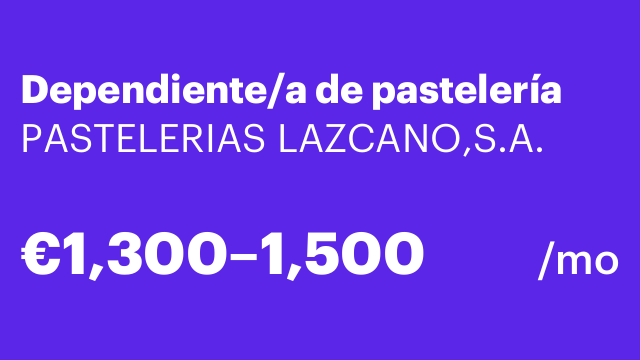 Dependiente/a de pastelería