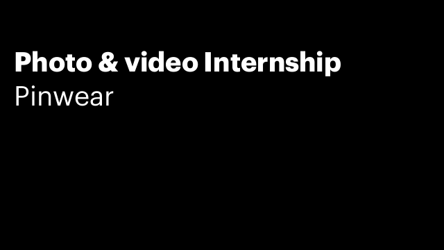 Photo & video Internship