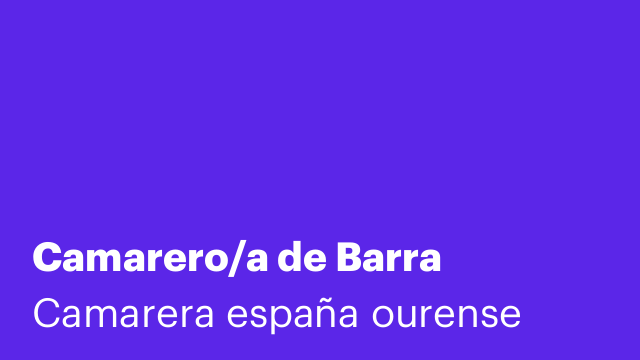 Camarero/a de Barra